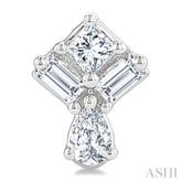 1/3 Ctw Mixed Cut Diamond Fashion Earrings in 14K White Gold